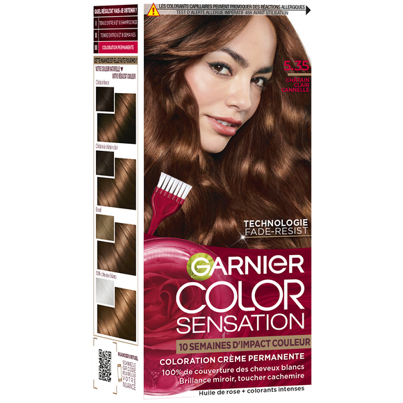 Coloration Châtain Clair Cannelle 5.35 COLOR SENSATION Garnier