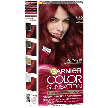 Coloration cheveux n°6.60 rouge profond permanente color sensation GARNIER