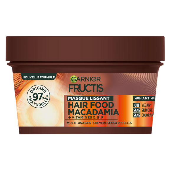 Masque capillaire anti-frisottis macadamia FRUCTIS - pot 320ml