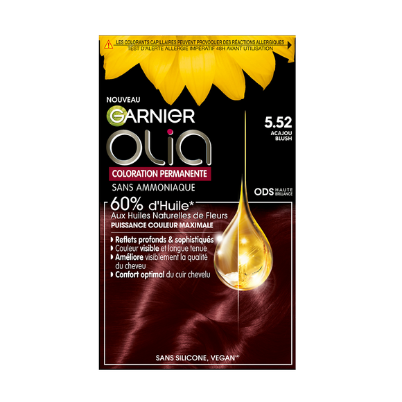 Coloration cheveux n°5.52 acajou blush sans ammoniaque olia GARNIER