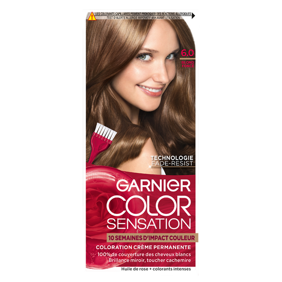 Coloration permanente n°6.0 blond foncé color sensation GARNIER - 100ml