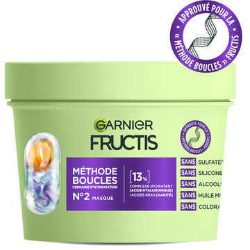 Masque hydratant acide hyaluronique beurre de karité FRUCTIS - pot 370ml