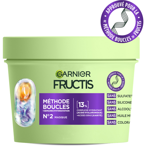 Masque hydratant acide hyaluronique beurre de karité FRUCTIS - pot 370ml