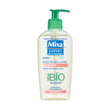Eau micellaire apaisante à l'aloe vera bio MIXA - flacon 200ml