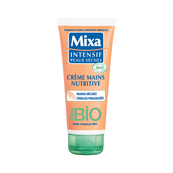 Crème Mains Nutritive Bio MIXA intensif peaux sèches tube 100 mlMIXA, tube de 100ml