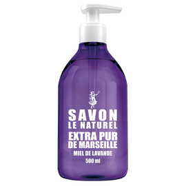 Savon liquide mains extra pur miel de lavande SAVON LE NATUREL, pompede 500ml