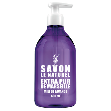Savon liquide mains extra pur miel de lavande SAVON LE NATUREL, pompede 500ml
