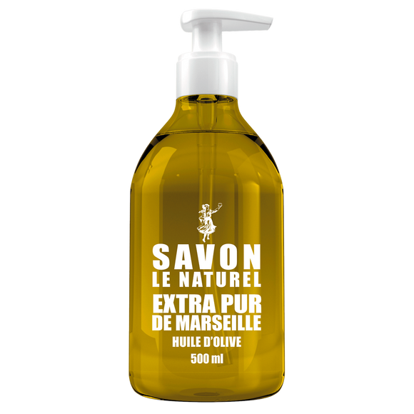 Savon liquie huile d'olive SAVON LE NATUREL, pompe de 500ml