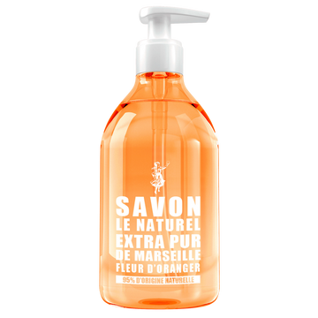 Savon liquide extra pur de marseille fleur d'oranger SAVON LE NATUREL,pompe de 500ml