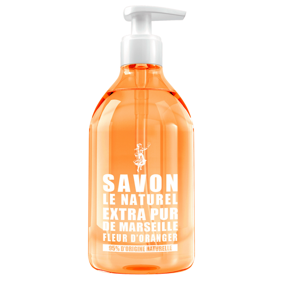 Savon liquide extra pur de marseille fleur d'oranger SAVON LE NATUREL,pompe de 500ml