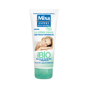 Crème Visage Peaux Sensibles Bio MIXA Tube 100 ml