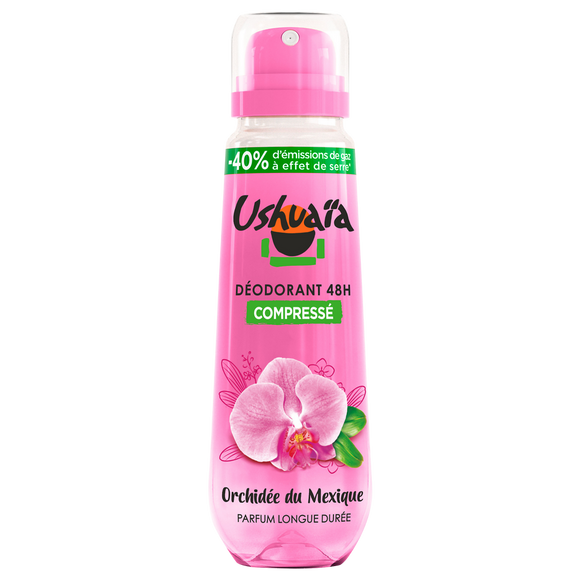 Déodorant compressé 48h orchidée du mexique USHUAÏA - spray 100ml