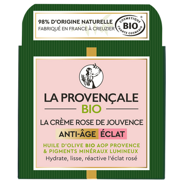 Crème Visage Rose de Jouvence Anti-Âge Éclat BIO LA PROVENCALE BIO Pot50 ml