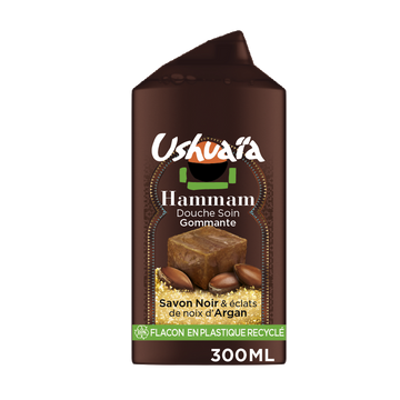 Gel Douche Soin gommant Savon Noir & Argan USHUAIA 300mL