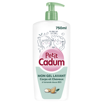 Enfant Gel douche corps & cheveux amande douce CADUM Flacon Pompe 750ml