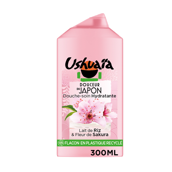 Gel Douche Soin Lait de Riz & Fleur de Sakura USHUAIA 300mL