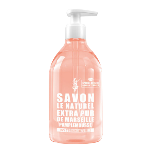 Savon pamplemousse extra pur de marseille spécial cuisine odeurstenaces 95% d'origine naturelle SAVON LE NATUREL flacon pompe 500ml