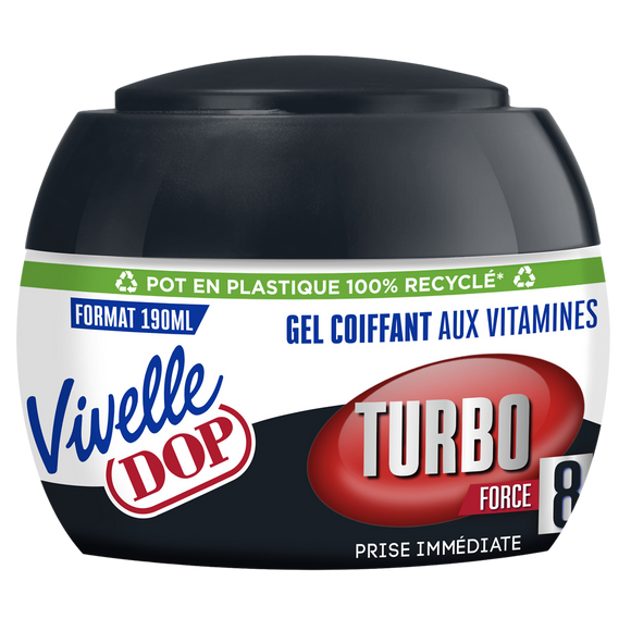 Gel coiffant fixation turbo prise immédiate DOP - pot 190ml