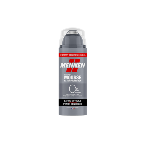 Mousse rasage barbes difficiles 0% alcool peaux sensibles MENNEN -250ml