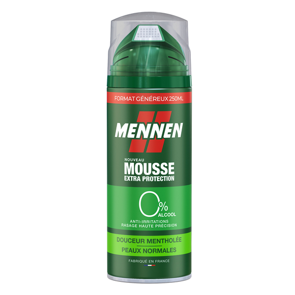 Mousse à raser extra protection mentholée MENNEN - spray 250ml