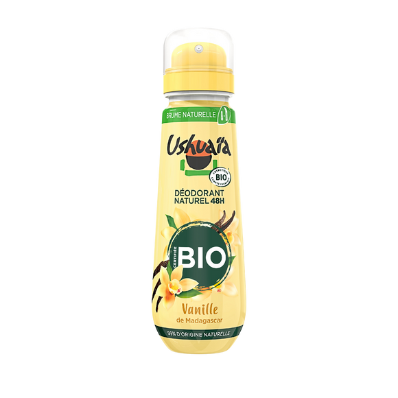 Déodorant femme bio vanille efficace 48h USHUAÏA - spray 75ml