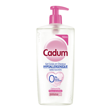 Douche flacon pompe hypoallergenique camomille CADUM 750ml