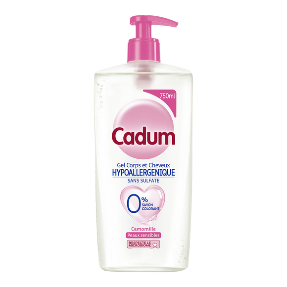 Douche flacon pompe hypoallergenique camomille CADUM 750ml
