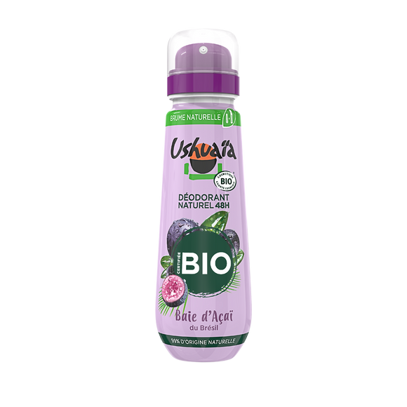 Déodorant brume bio açaï efficacité 48h USHUAÏA - spray 75ml