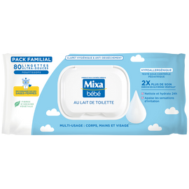 Lingettes Lait Bébé MIXA x80
