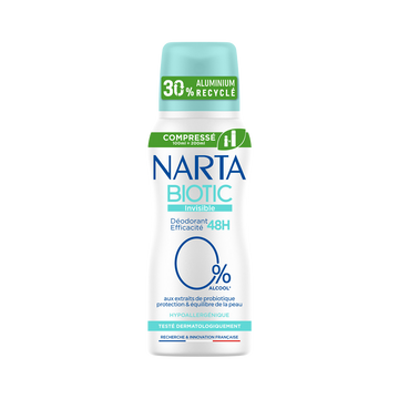 Déodorant aerosol biotic invisible NARTA 100ml