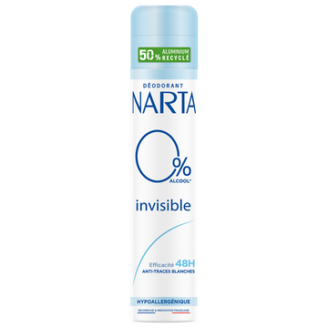 Déodorant femme spray Invisible 0% NARTA 200ml