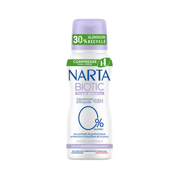 Déodorant aerosol biotic peaux sensibles NARTA 100ml