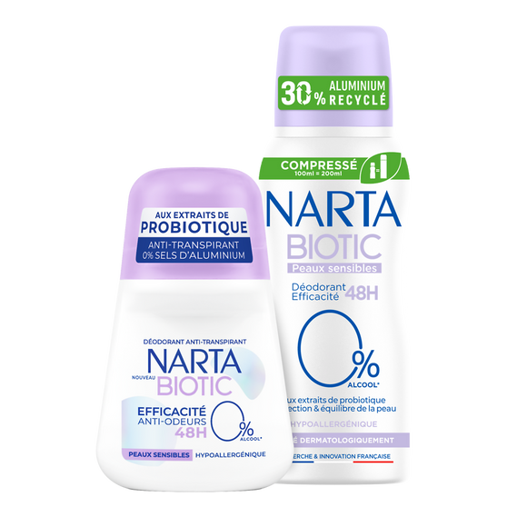 Déodorant compressé biotic peaux sensibles NARTA - spray 100ml