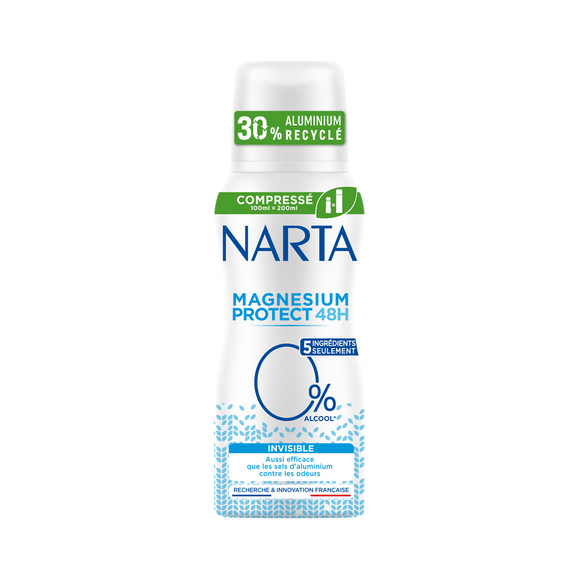 Déodorant femme magnesium invisible NARTA - spray 100ml