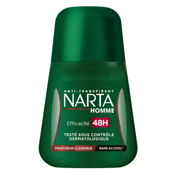 Déodorant NARTA anti-transpirant homme invisible bille 50ml