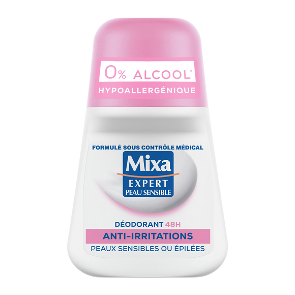 Déodorant femme anti-irritations peaux sensibles MIXA - bille 50ml