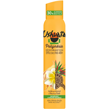 Déodorant femme aérosol monoï fleur tiaré USHUAIA 200ml