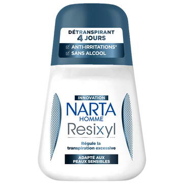 Déodorant homme détranspirant toucher sec 4 jours NARTA - bille 50ml
