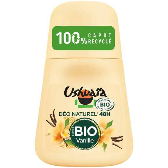Déodorant femme bio vanille efficacité 48h USHUAÏA - bille 50ml
