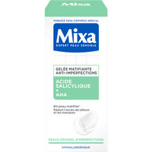 Gelée matifiante anti-imperfections pour peaux grasses MIXA - flacon 50ml