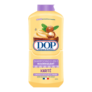 Shampoing 2 en 1 nourrissant karité sans silicone ph doux DOP - flacon480ml
