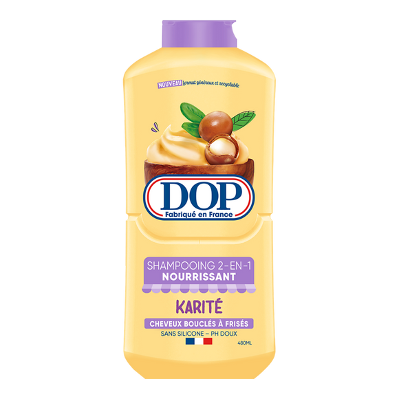 Shampoing 2 en 1 nourrissant karité sans silicone ph doux DOP - flacon480ml