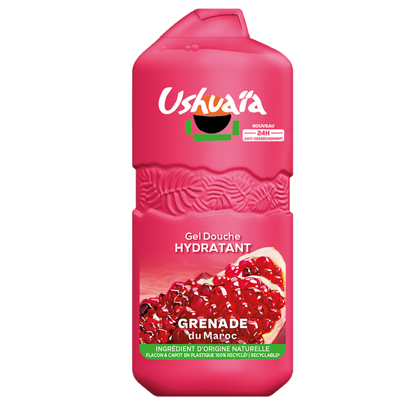 Gel douche hydratant à la grenade du maroc USHUAÏA - flacon 490ml