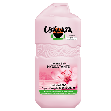 Gel douche hydratant lait de riz et fleur de sakura USHUAÏA - flacon 280ml