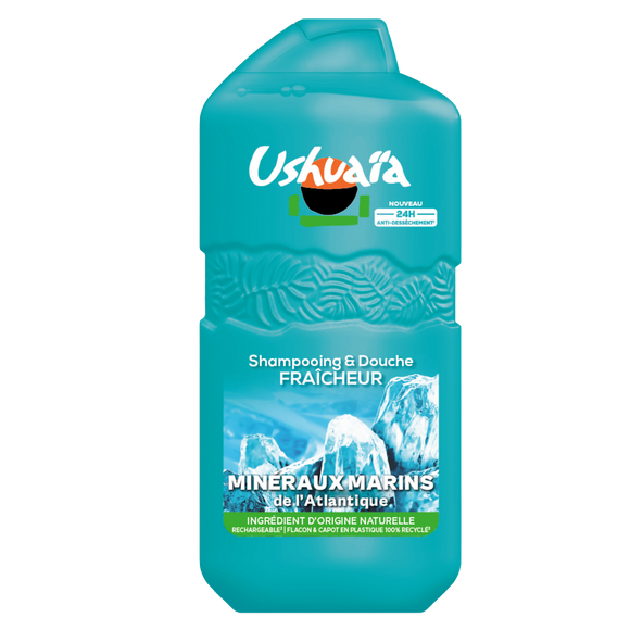 Gel douche corps & cheveux minéraux marins USHUAÏA -280 ml