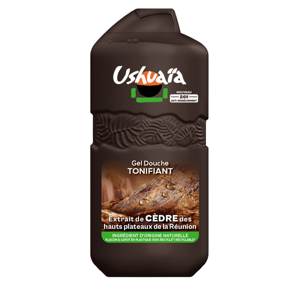 Gel douche tonifiant au cèdre de la réunion USHUAÏA - flacon 280ml