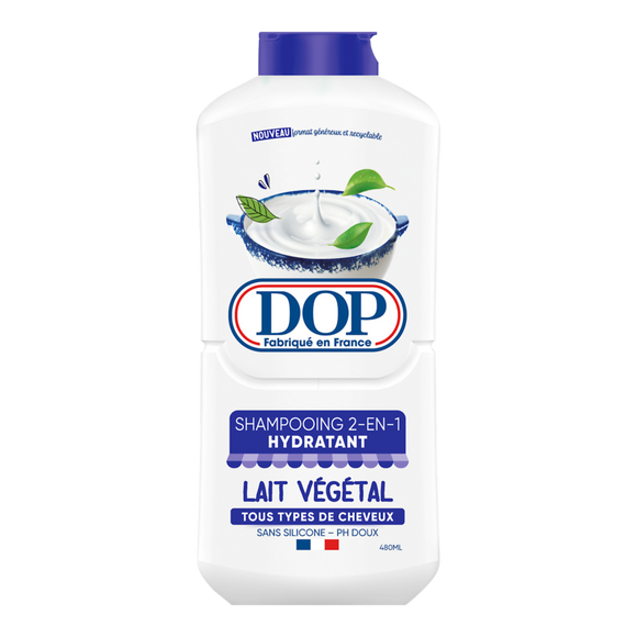 Shampooing 2 en 1 hydratant lait végétal sans silicone ph doux DOP - 480ml