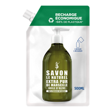 Savon liquide recharge extra pur olive SAVON LE NATUREL - recharge 500ml