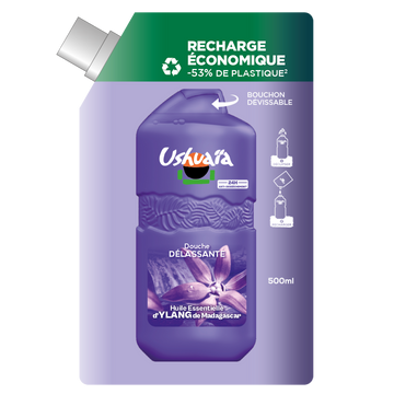 Douche délassante ylang madagascar recharge USHUAÏA - recharge 500ml