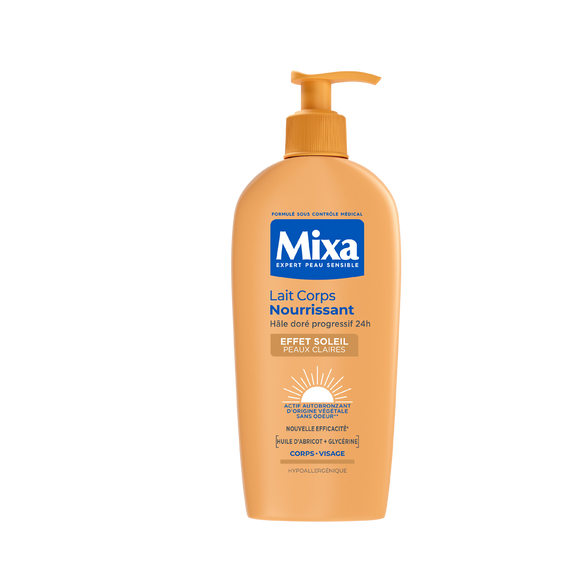 Lait corps MIXA nourrissant effet soleil peaux claires 250ml
